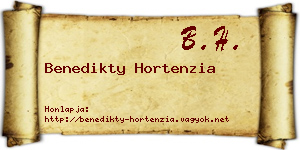 Benedikty Hortenzia névjegykártya